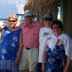 Pier in Aruba, Trish, Steve, Kathi & Cathi