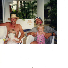 Dane with Kelsey, Steve with Hana at Club Cascadas  Baja in 1996, it was Kelsey's  5th birtday. We were on vacation and Steve just randomly appeared. He drove down there we had no idea he was going to join us. What a time we had