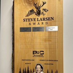 The "Steve Larsen Award" at PRE! 