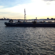 Ariel saw this boat on the East River at 8.20 AM on the morning Steve left this world