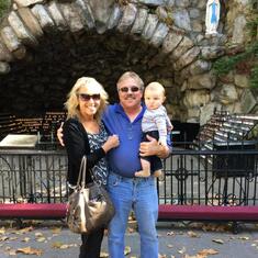 Lori, Steve, & Cason at the Grotto, Notre Dame