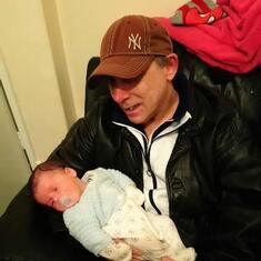 Grandad Steve with 1 day old Thomas xxx