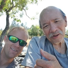 Steve with friend and caretaker, Jon, 2019, Redding, CA.