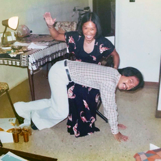 Mary gives Steven his birthday  spanking on his 22nd birthday, July 1974.