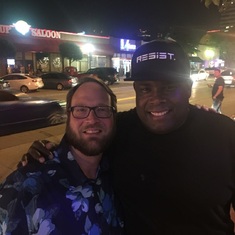Steven with his favorite DJ - Corey Craig - in Dallas. 