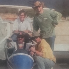 Stu going for a glider ride. Jeff Reynolds (instructor) , Jerz, Russ, and Stu