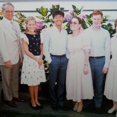 Stub and Delores with Diana, Aric, Aaron, and Danika on a visit to Bellingham
c. 1987
