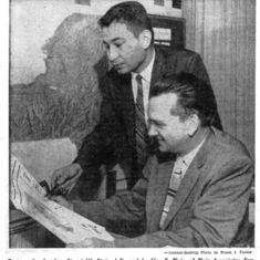 Stu with his partner, Lachlan Blair, at Blair and Stein Associates in 1960