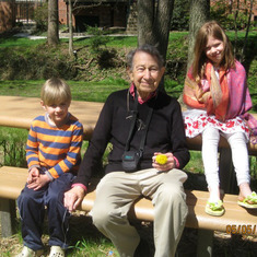 Stu with grandchildren Stuie and Chloe. 2014