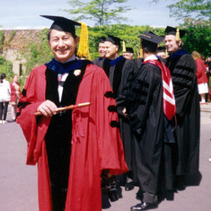 Stu marching as a faculty member in Cornell's Commencement, 1993
