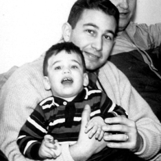 Stu in 1962 with Peter, his second child.