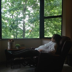 first day in her apartment "with a view" in Vernon Hills, where she lived for the last year of her life