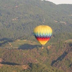Photo from a hot air balloon ride in Napa Valley