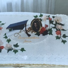 Tara's HS graduation cake, complete with drama masks, poms and megaphone to highlight Tara's interests in school