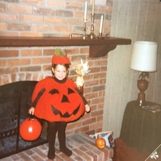 One of two Jack-o-Lantern costumes