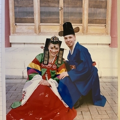 Sue and I at our wedding in Daegu.