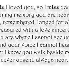 As I loved you, so I miss you - Sue remembrance