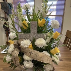 Floral arrangement for Mom and Sue’s Memorial Service.  September 22, 2023