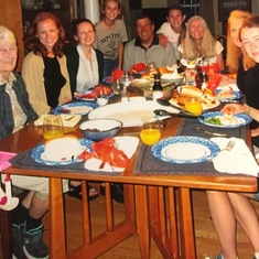 A Lobster Dinner with Gagu/Grandma Sue/Sue Aunt Jill, Uncle Ken, Nikki, Krista, Mom/Lisa, Dad/Burr, Hannah, Rachel and Kate, Portsmouth, NH 2016
