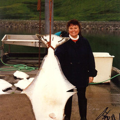 Sue Ann and her big catch Dutch Harbor!