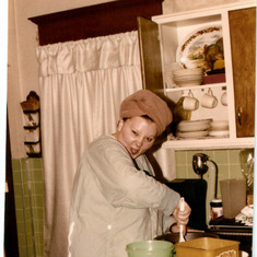 Sue Ann baking Christmas cookies 1979 - Earlville