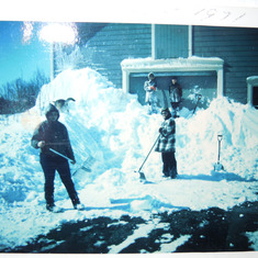 March 1971 snow storm - SueAnn with checkered jacket