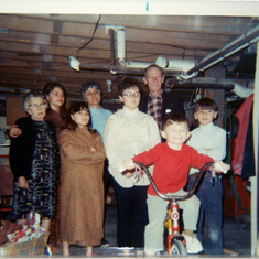 nanny, Peg, JoAnne Mom, SueAnn, Uncle Danny, Danny on bike, Joseph