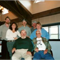 Dutch Harbor - July 2002 - Sue Ann & JoAnne group shot with fellow fisherman