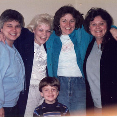 Sister Peg, Cousin Loretta, Cousin Deb, SueAnn, Deb's son Michael                                              (Mom's 50th Birthday ~ 1988)