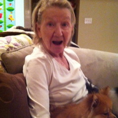 Grandmother, surprised via Lily's camera