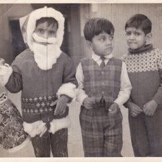 Sunil's 5th or 6th birthday-Hans, Sunil, Abhay