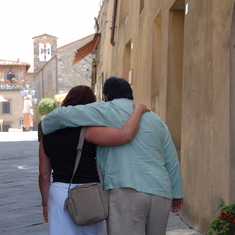 Laura Turner and Surinder in Italy.