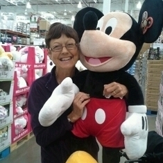 Sue and beloved Mickey Mouse