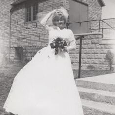 Mom's wedding day, looking very "How Green Was My Valley".