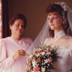 Kim's wedding day, 1986.