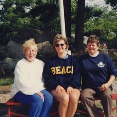 Aunt Lorraine, Suzie and Mom at the cottage in Honey Harbour. 