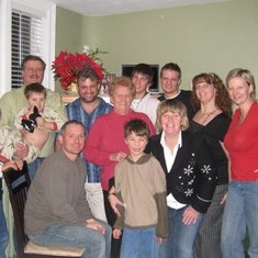 Christmas 2008 at Alanis & Chris'. L-R Jackson, Hugh, Addison, Chris, Nelson, Mom, Andrew, Carson, Cameron, Susan, Kim, Alanis