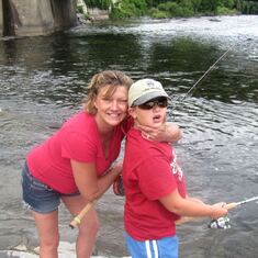 Susan and Kelin doing some fishing