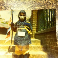 Fancy bdress at school. we spent hours getting her kitted up as Sherpa Tenzing. she didn't win, and we were gutted!