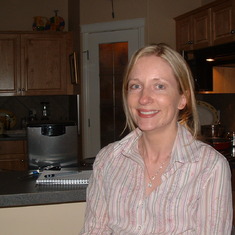 in her kitchen, March 2006
