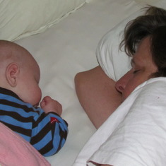 Gee-Gee Sue and Jaxon taking a little nap together