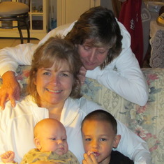 Mom looking over me and my grandbabies - she is now our Guardian Angel