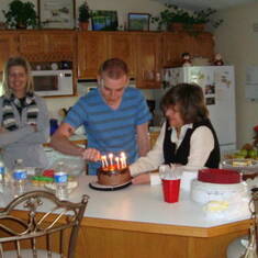 Cutting mom's Birthday cake!