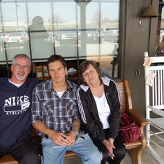 Ron with Jimmy and Mom at Cracker Barrell