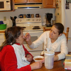 Tammy feeding her momma