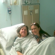 Carlena visiting mom in the hospital