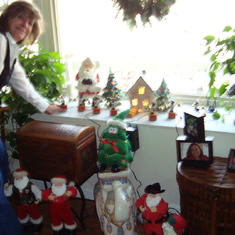 Sue decorating for Christmas