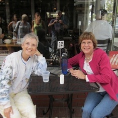 Melody and Susan at the Creperie in Seal Beach
