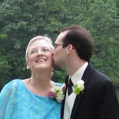 Susan with Brandon Price at his wedding, 7/11/10 in Moberly, MO.