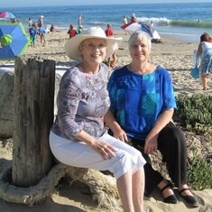 Susan and Lois (her sister) at the beach, a favorite hangout